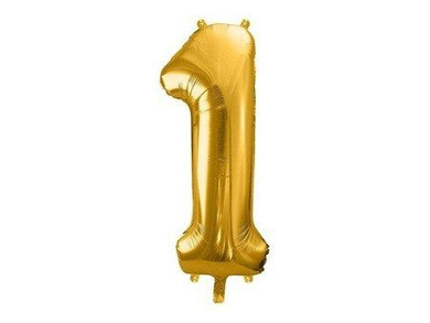 Balon foliowy złota cyfra 1