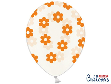 Balony Crystal Clear w kwiatki-6szt./op.