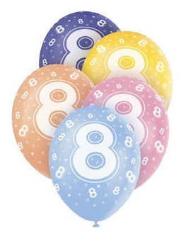 Balony z ósemką, mix kolorów 5szt./op.
