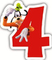 Świeczkaurodzinowa- cyfra 4 i Goofy