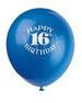Balony urodzinowe, 16 lat, mix kolorów 6szt./op.