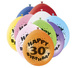 Balony urodzinowe 30 lat, mix kolorów 10szt./op.
