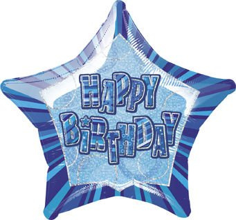 Balon Gwiazda - napis Happy Birthday-45 cm.