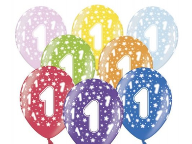 Balony na Pierwsze Urodziny, 6szt./op.
