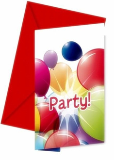 Zaproszenia na party  z kopertami 6szt./op.