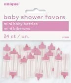 Mini butelki plastikowe, różowe 24szt./op.