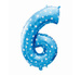 Balon foliowy cyfra "6" w gwiazdki.