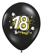 Czarne balony na osiemnastkę 6szt./op.