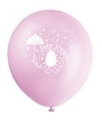 Różowe balony ze słonikiem, różowe  8szt./op.