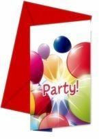 Zaproszenia na party  z kopertami 6szt./op.