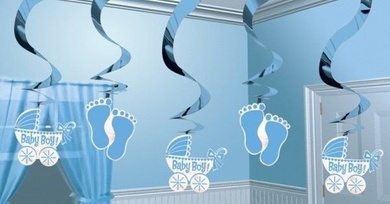 Dekoracja wisząca chrzest, Baby Shower, roczek  5 szt./op.
