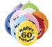 Balony urodzinowe 60 lat, mix kolorów 10szt./op.