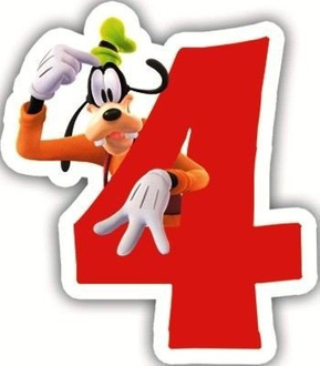 Świeczkaurodzinowa- cyfra 4 i Goofy