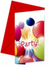 Zaproszenia na party  z kopertami 6szt./op.