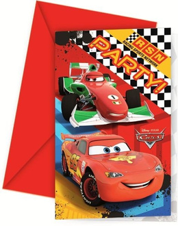Zaproszenia na urodziny z kopertami Cars RSN 6szt./op.