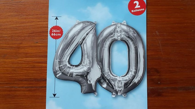 Balony foliowe srebrne "40"  