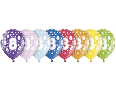 Balony na ósme urodziny  6szt./op.