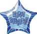 Balon Gwiazda - napis Happy Birthday-45 cm.