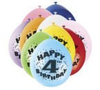 Balony urodzinowe 4 latka, mix kolorów 10szt./op.