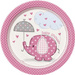 Talerzyki Baby Shower ze słonikiem, 8szt./op
