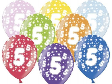 Balony z piątką 6szt./op.