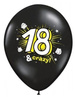Czarne balony na osiemnastkę 6szt./op. 