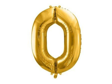Balon foliowy złota cyfra 0.