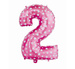 Balon foliowy cyfra "2" z serduszkami.