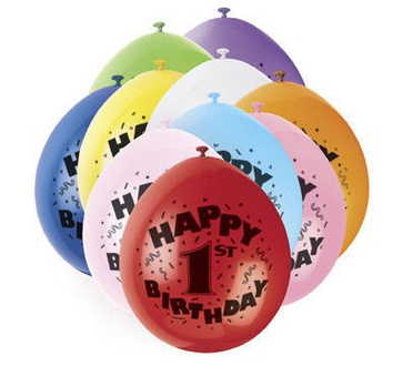 Balony na roczek. mix kolorów 10szt./op.