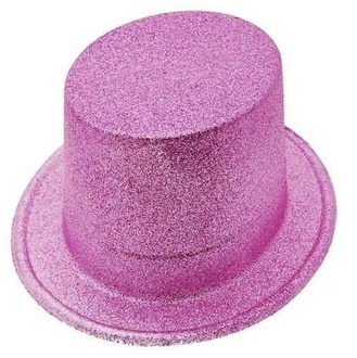 Cylinder brokatowy, kolor różowy