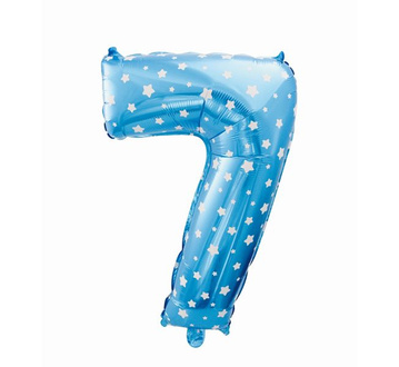 Balon foliowy cyfra "7" w gwiazdki.