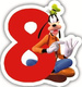 Świeczka na tort-cyfra 8 i Goofy