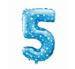 Balon foliowy cyfra "5" w gwiazdki.