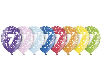 Balony z siódemką. 7 lat, siódma rocznica - 6szt./op.