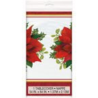 Foliowy obrus w dekoracji HOLLY POINSETTIA. 