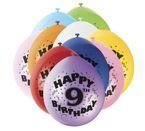 Balony urodzinowe 9 lat, mix kolorów 10szt./op.